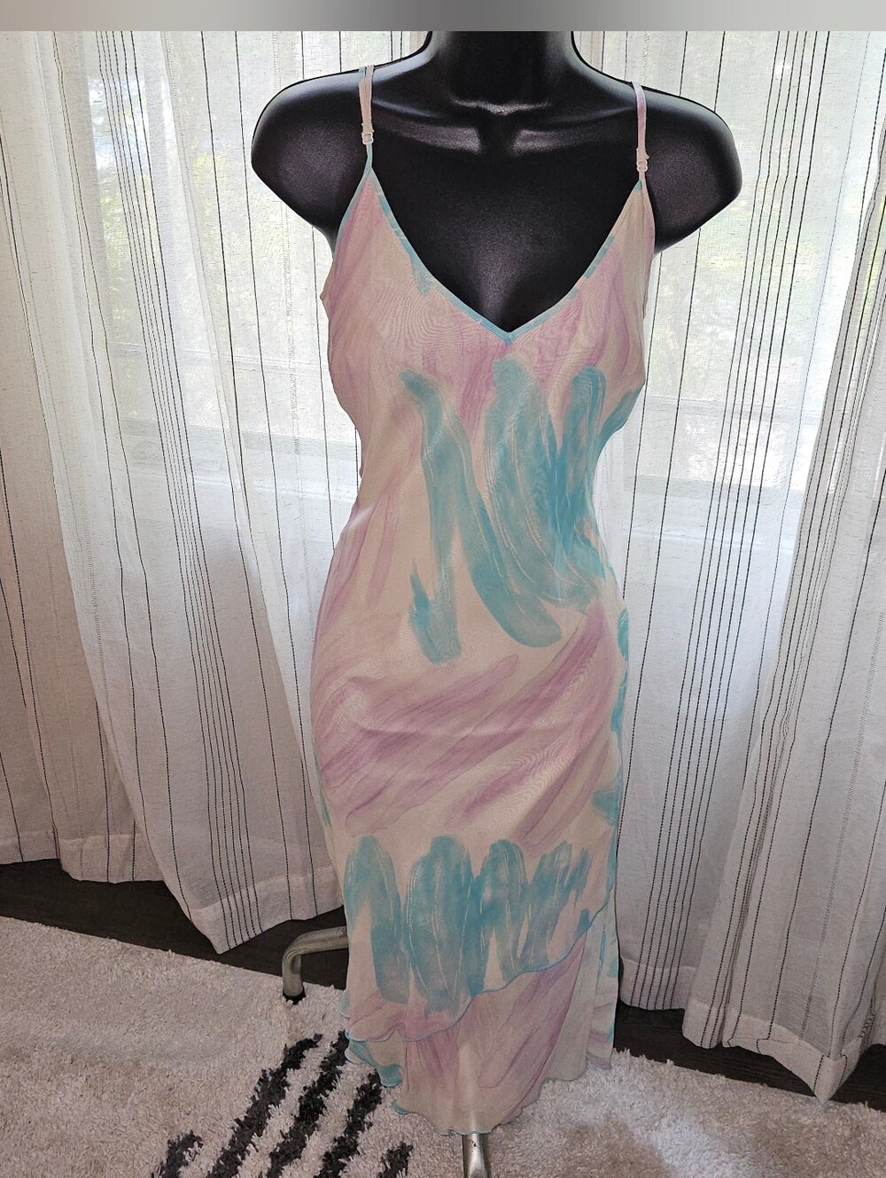 The Limited Silk Slip Dress with Multi Color design.